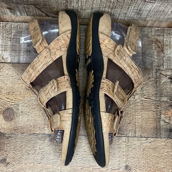 Vionic Amber Adjustable Strap Sandals Gold Cork Size 8 - Picture 6 of 10
